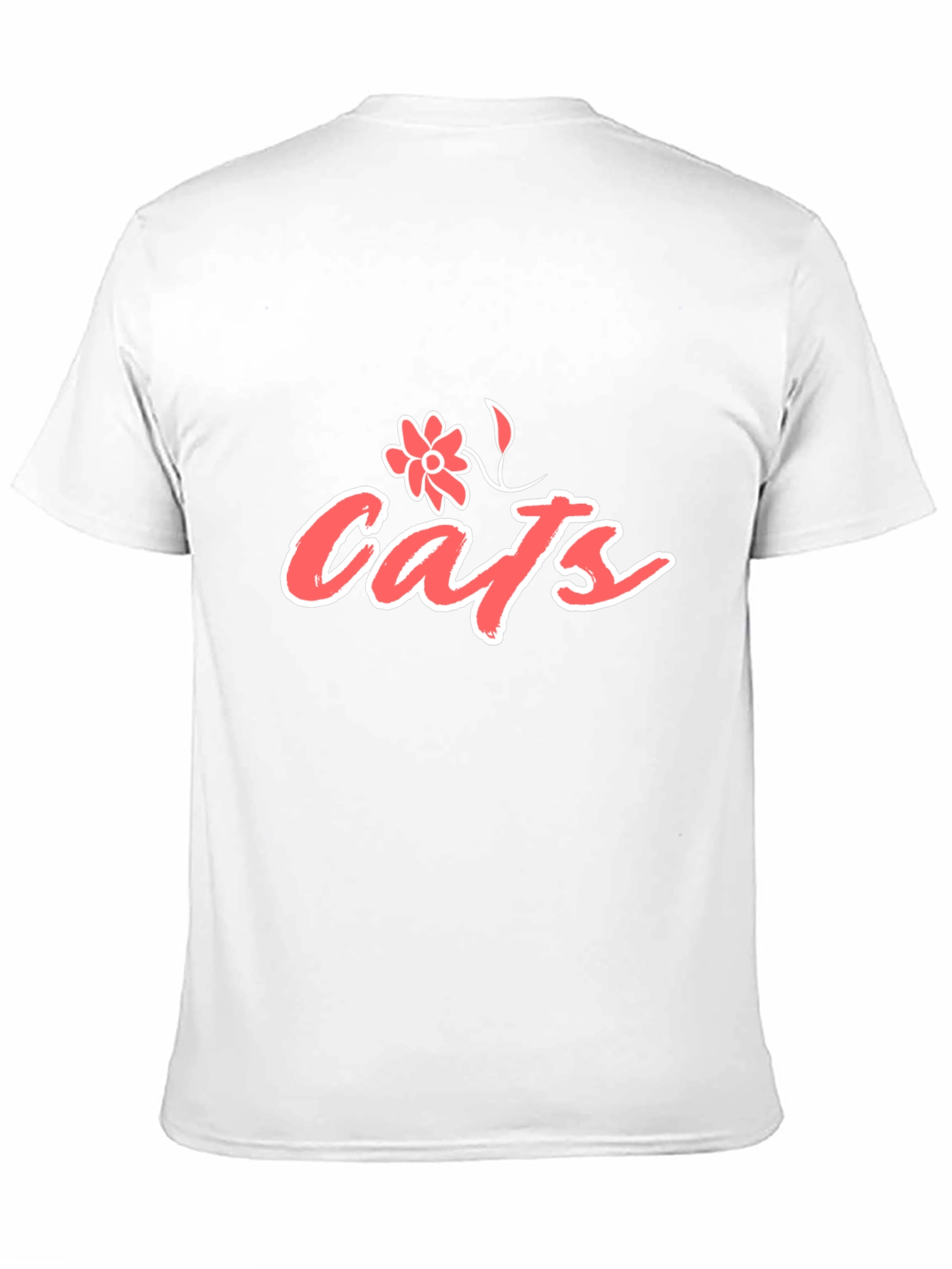 Cats Floral Graphic T-Shirt - Black