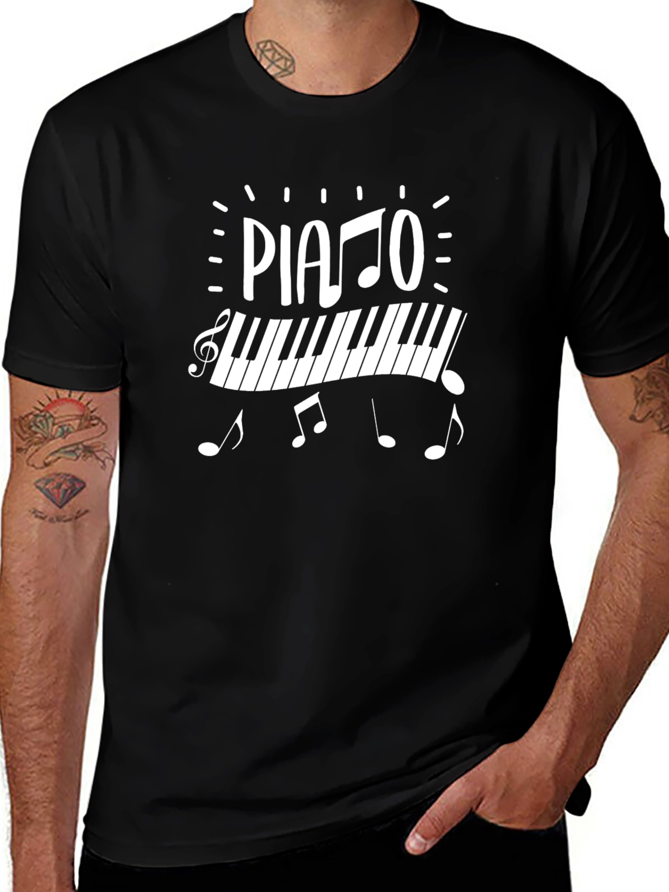 Piano Music Graphic T-Shirt
