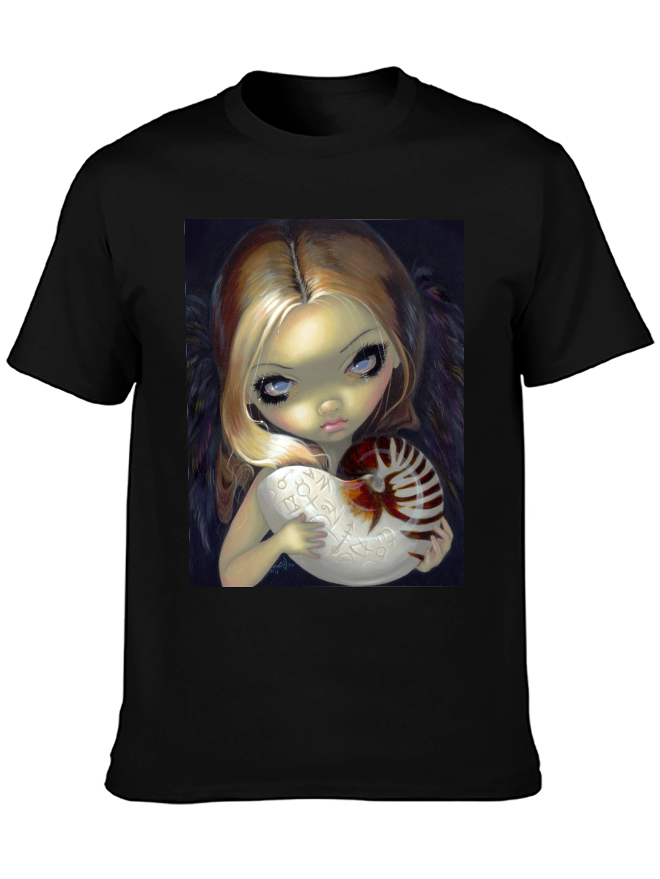 Girl With Nautilus Shell Graphic T-Shirt