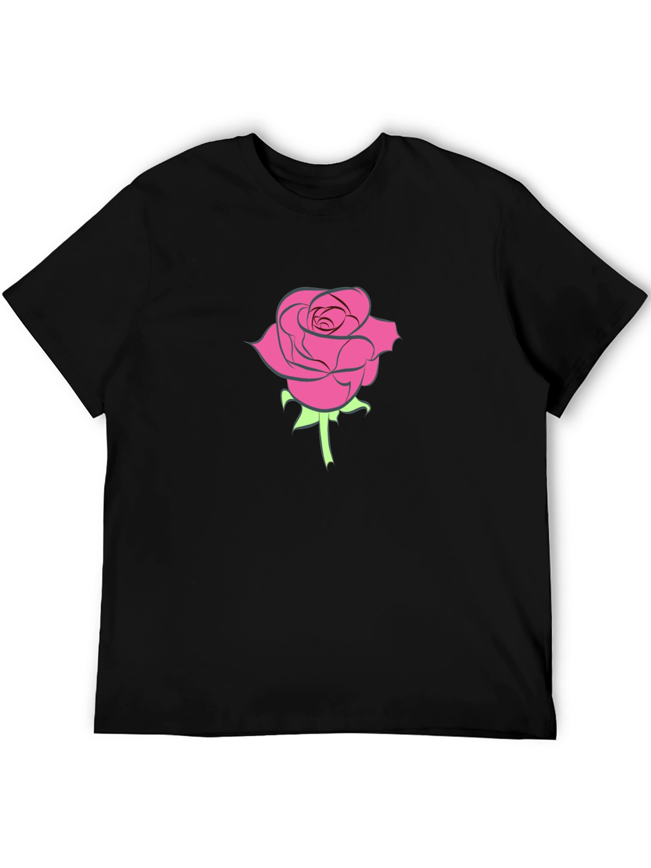 Rose Graphic Black T-Shirt