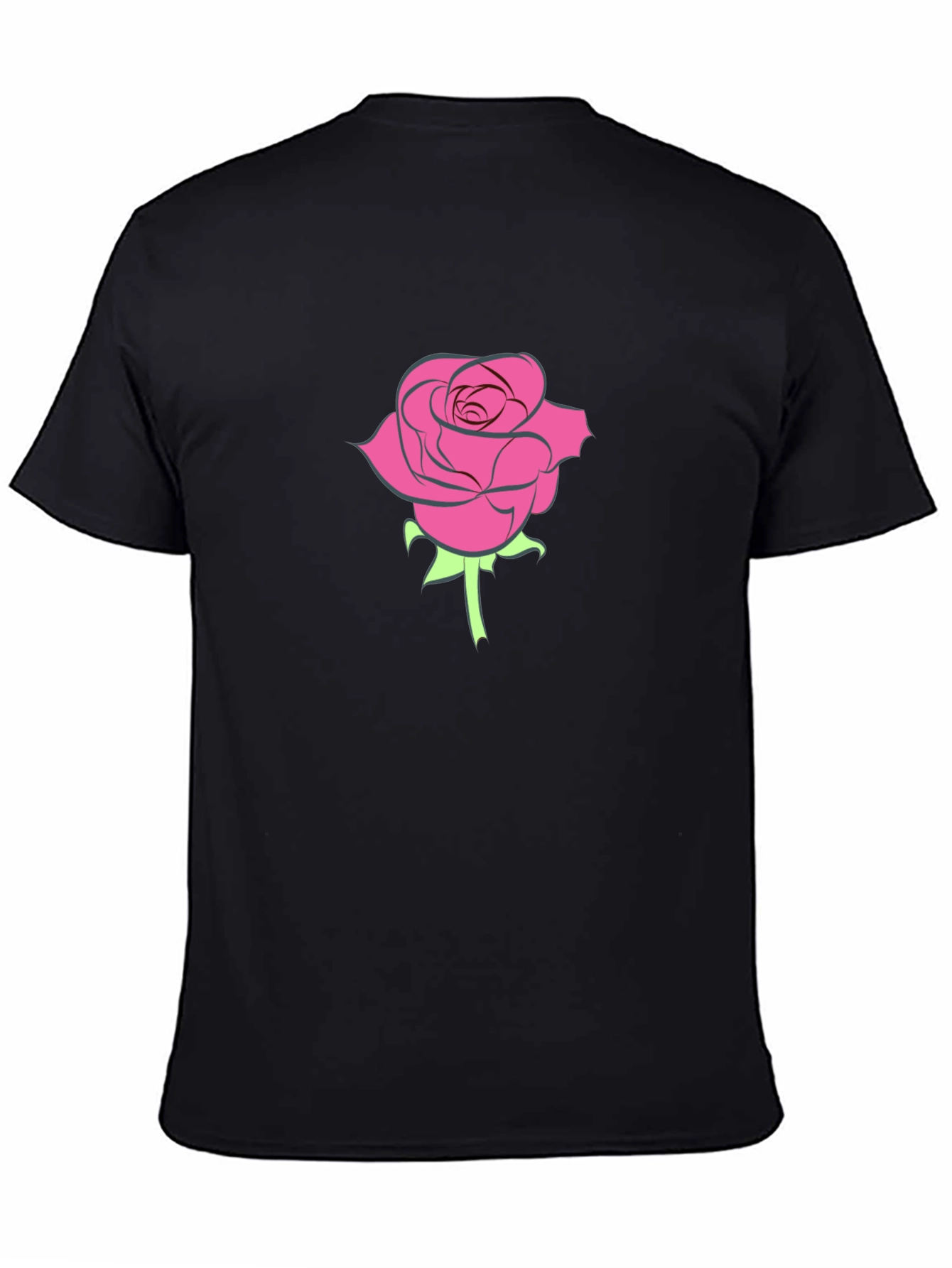Rose Graphic Black T-Shirt