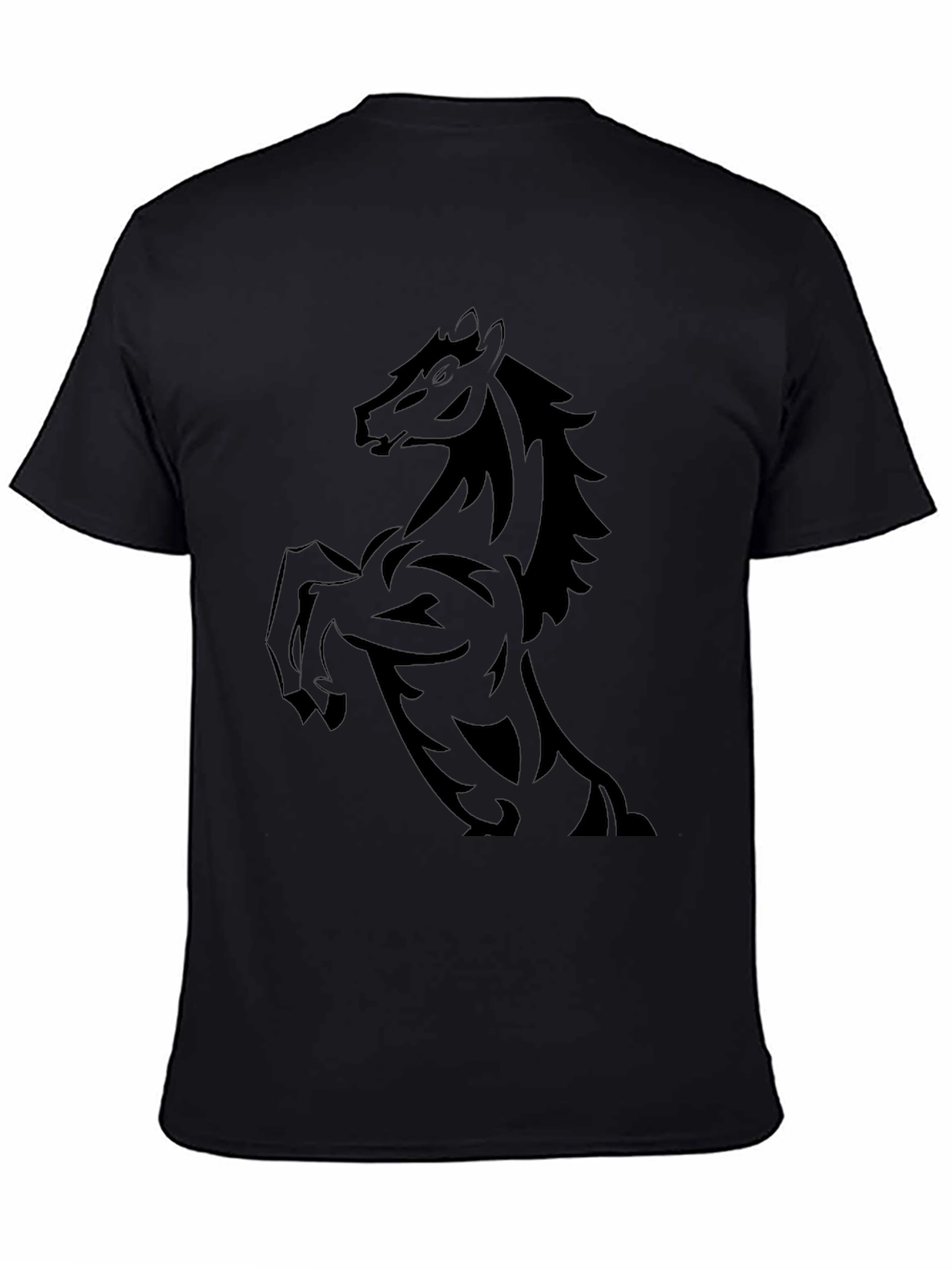 Black Horse Graphic Tee - Stylish Mens T-Shirt