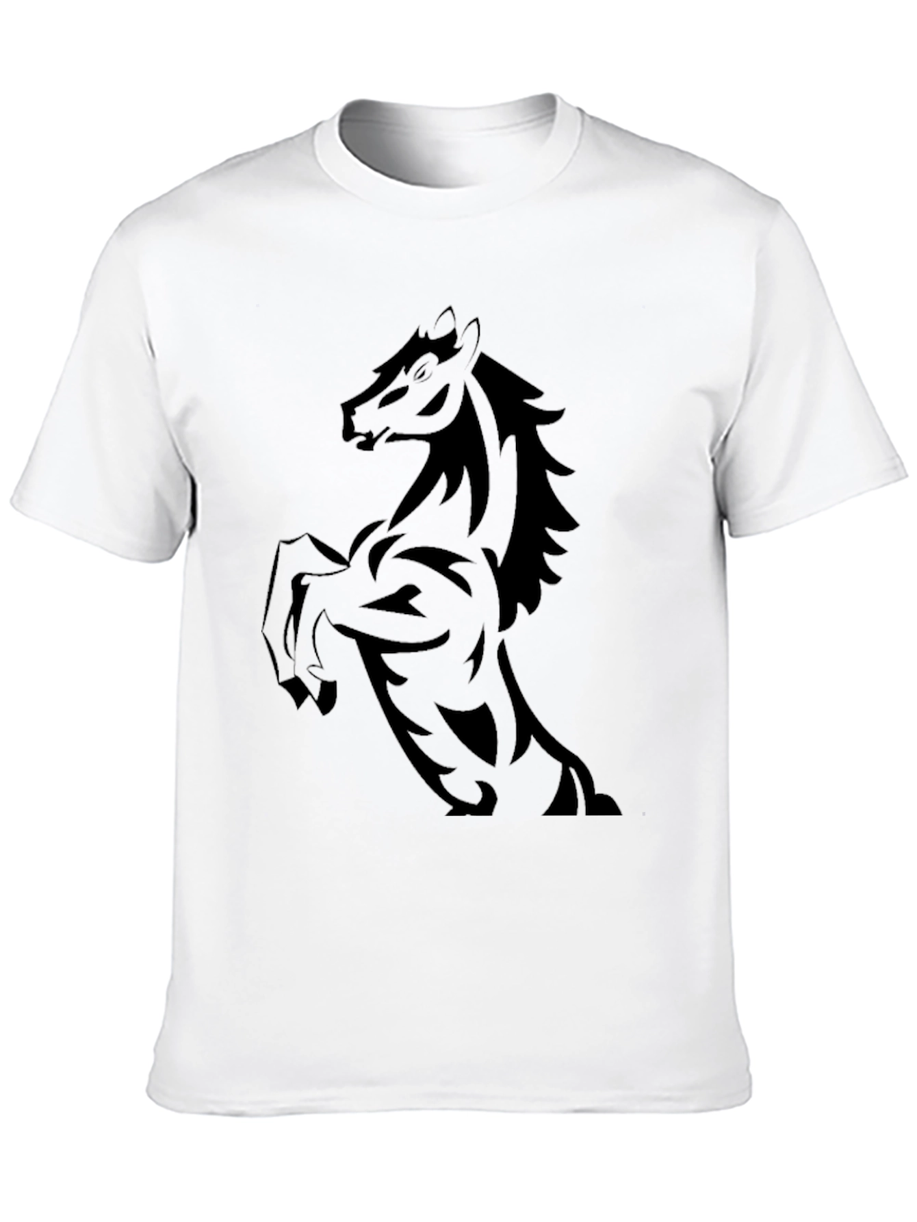 Black Horse Graphic Tee - Stylish Mens T-Shirt
