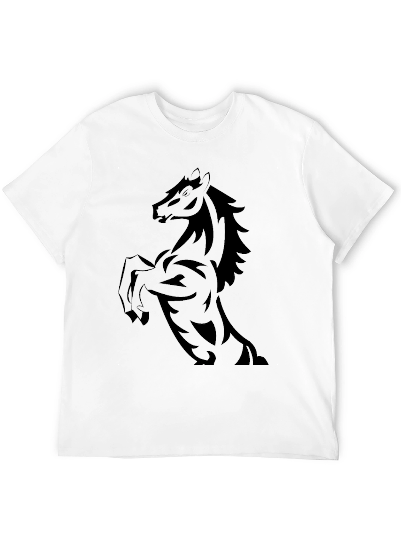 Black Horse Graphic Tee - Stylish Mens T-Shirt