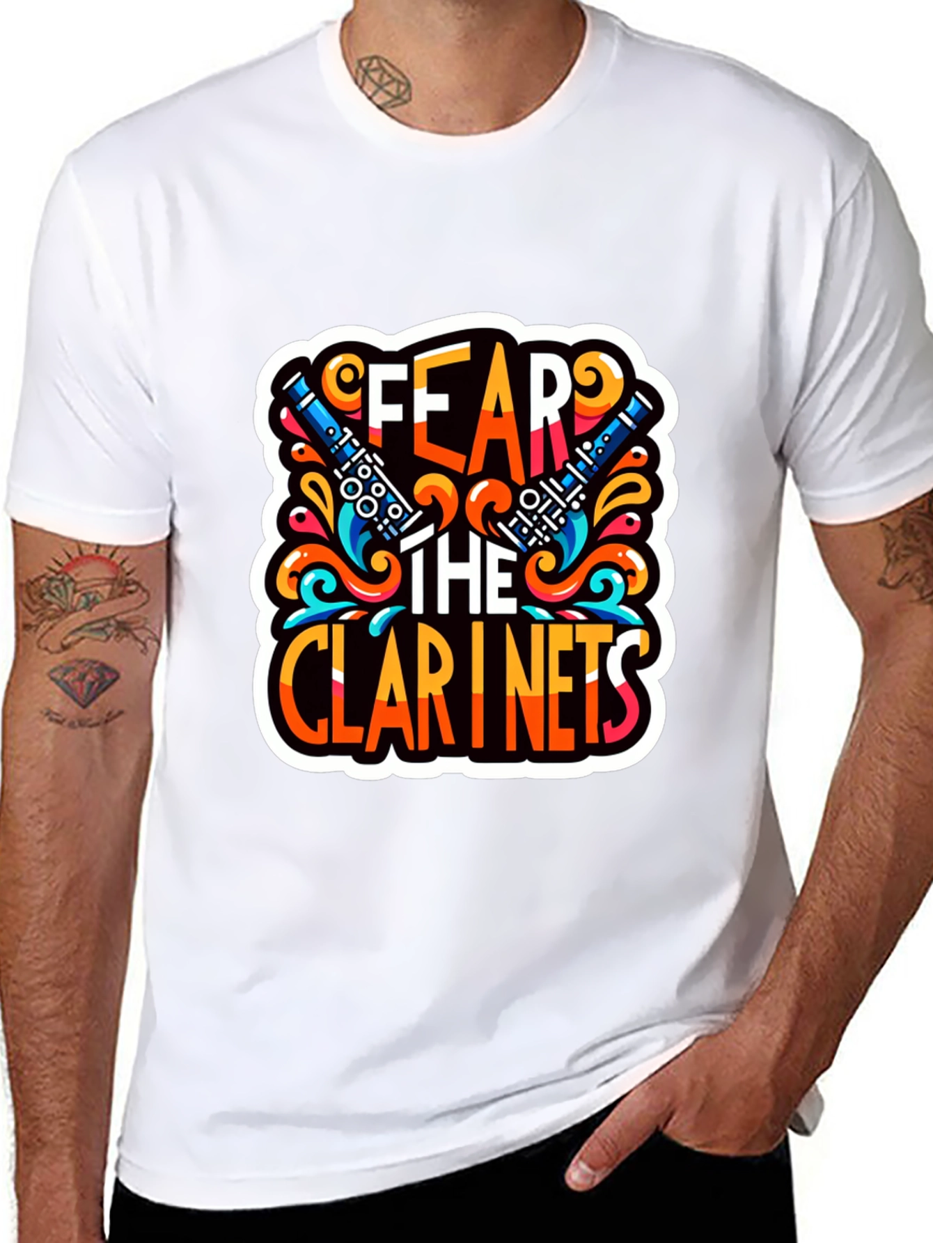 Fear the Clarinets Graphic T-Shirt - Music Lover Tee