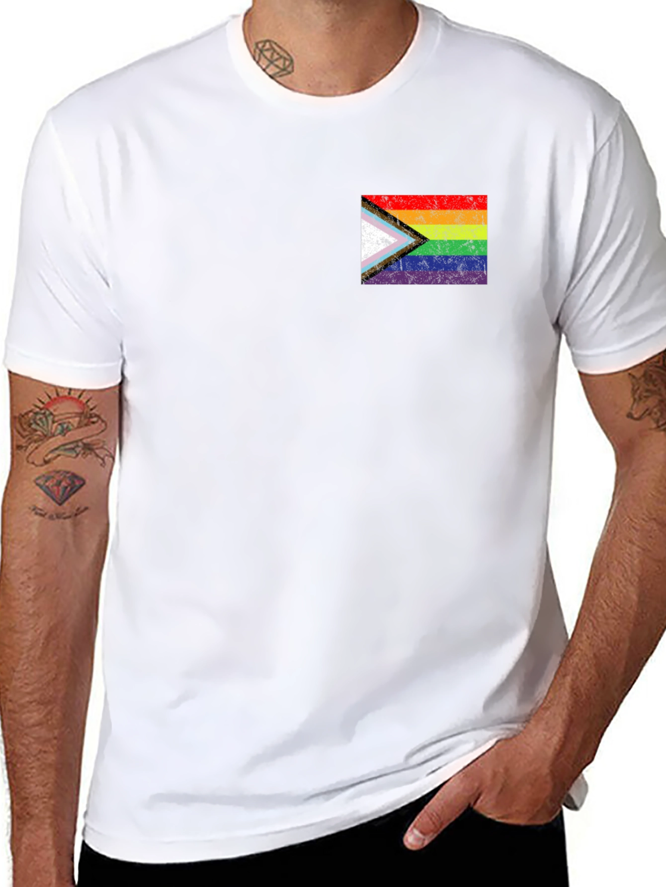 LGBTQ+ Progress Pride Flag Graphic T-Shirt