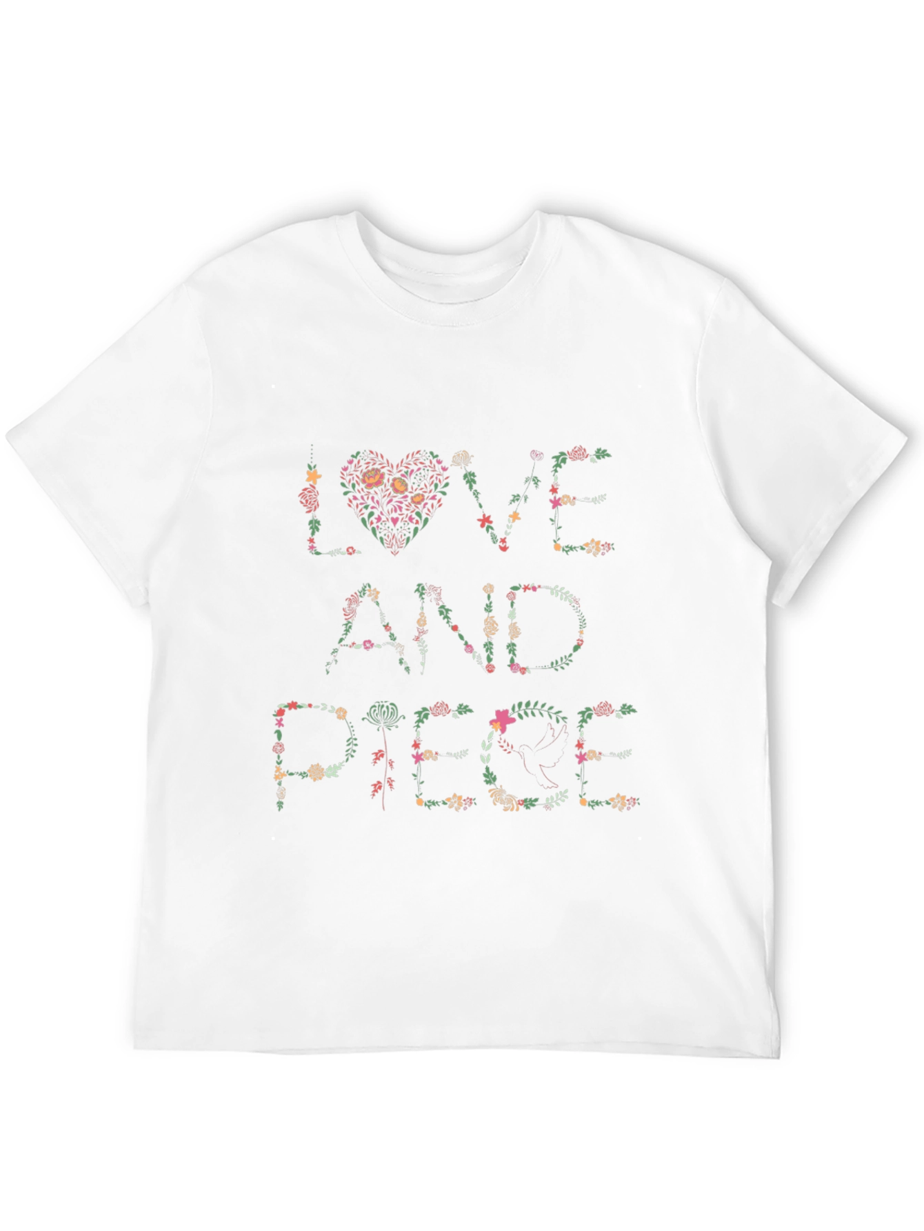 Floral Love and Peace Graphic T-Shirt