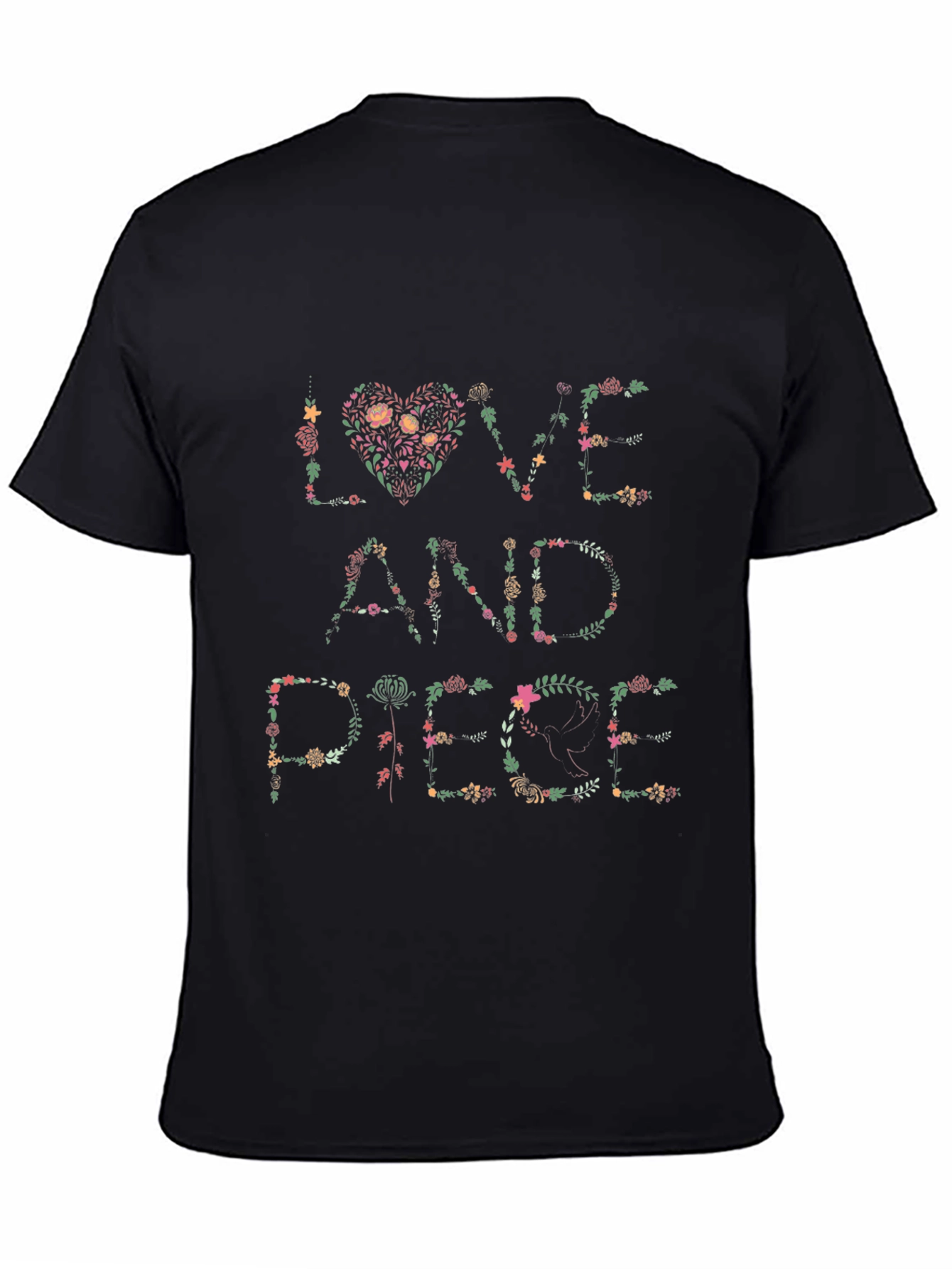 Floral Love and Peace Graphic T-Shirt