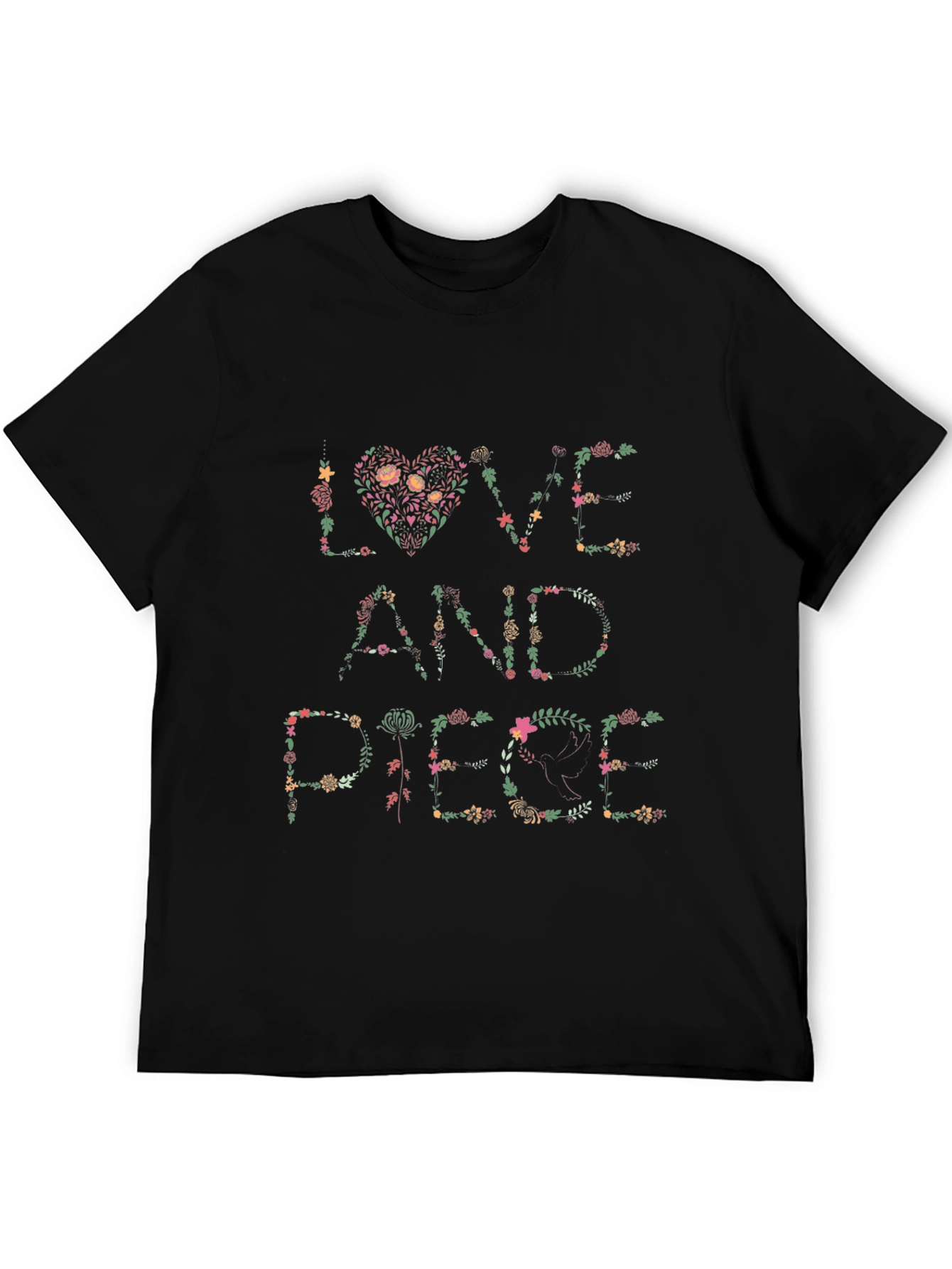 Floral Love and Peace Graphic T-Shirt
