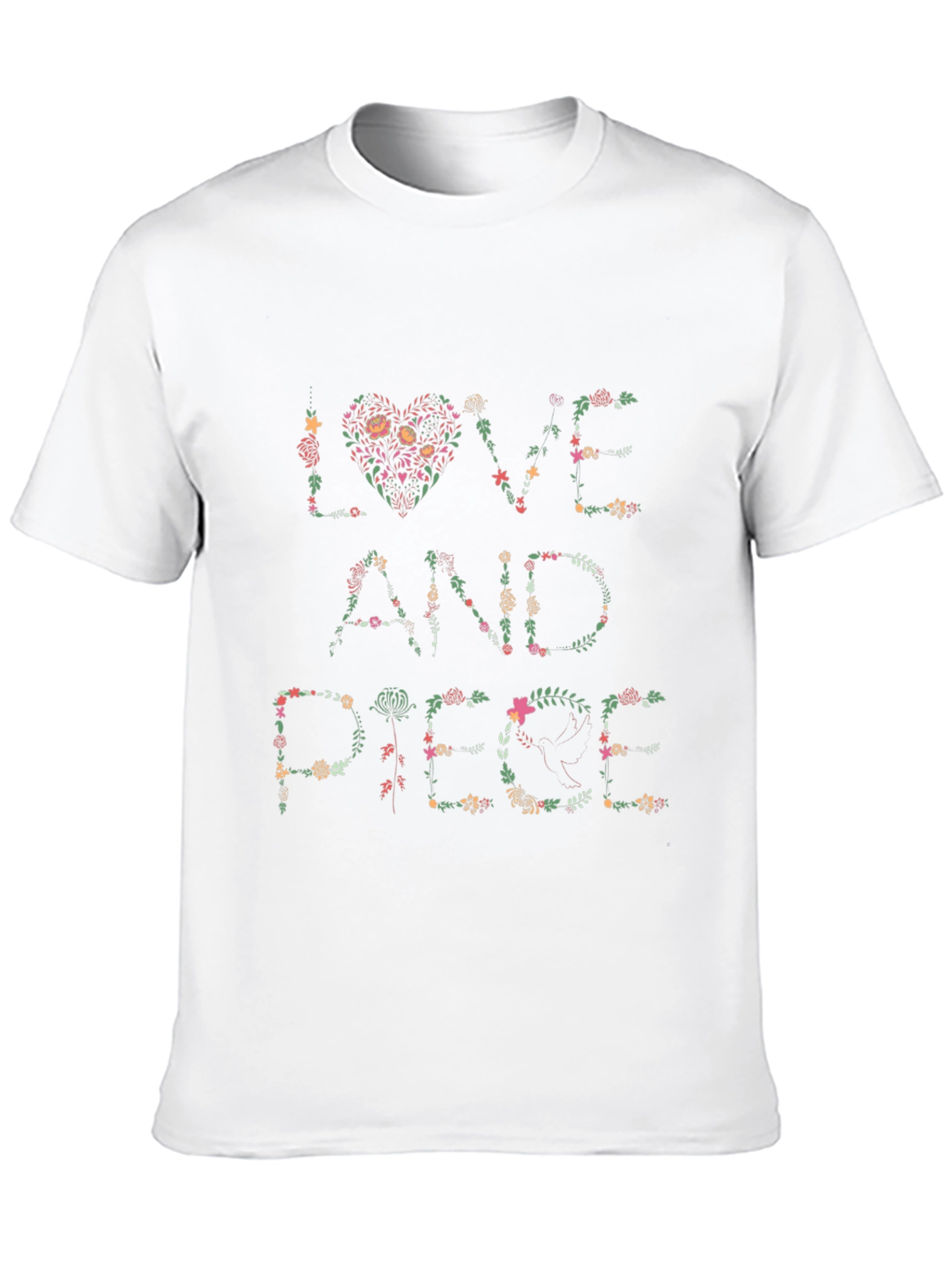 Floral Love and Peace Graphic T-Shirt