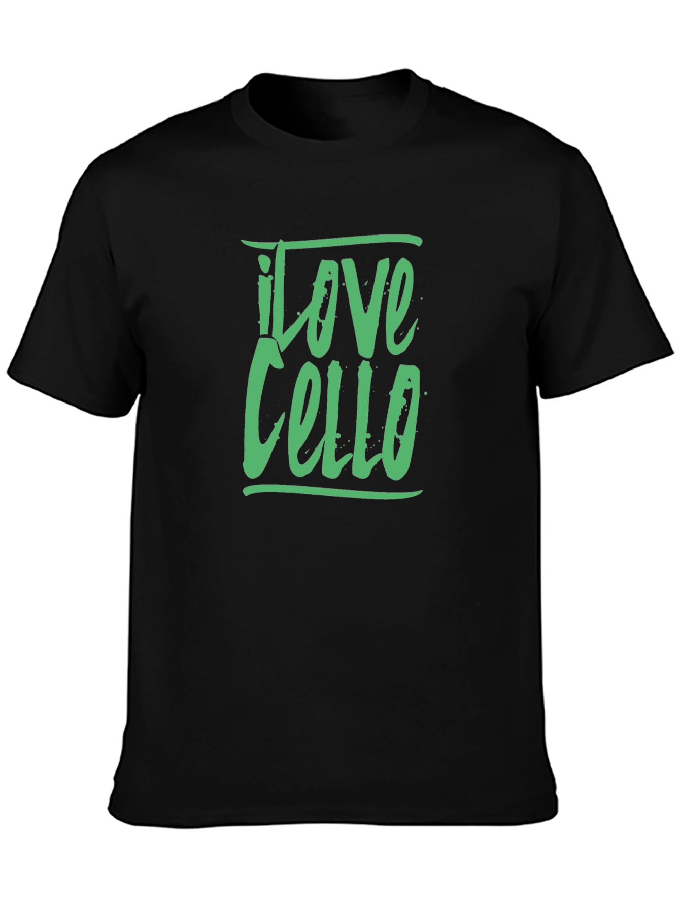 I Love Cello Graphic Tee - Black Cotton T-Shirt