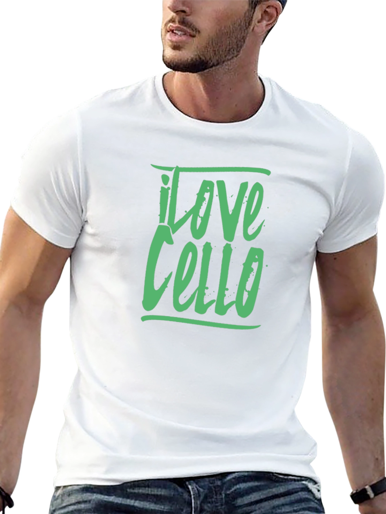 I Love Cello Graphic Tee - Black Cotton T-Shirt