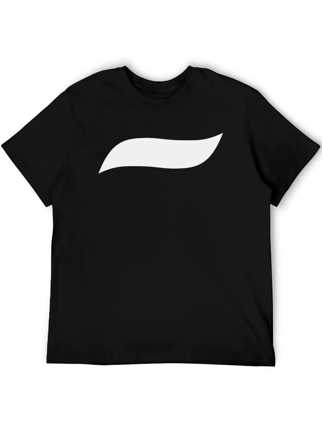 Black T-Shirt with White Wave Graphic