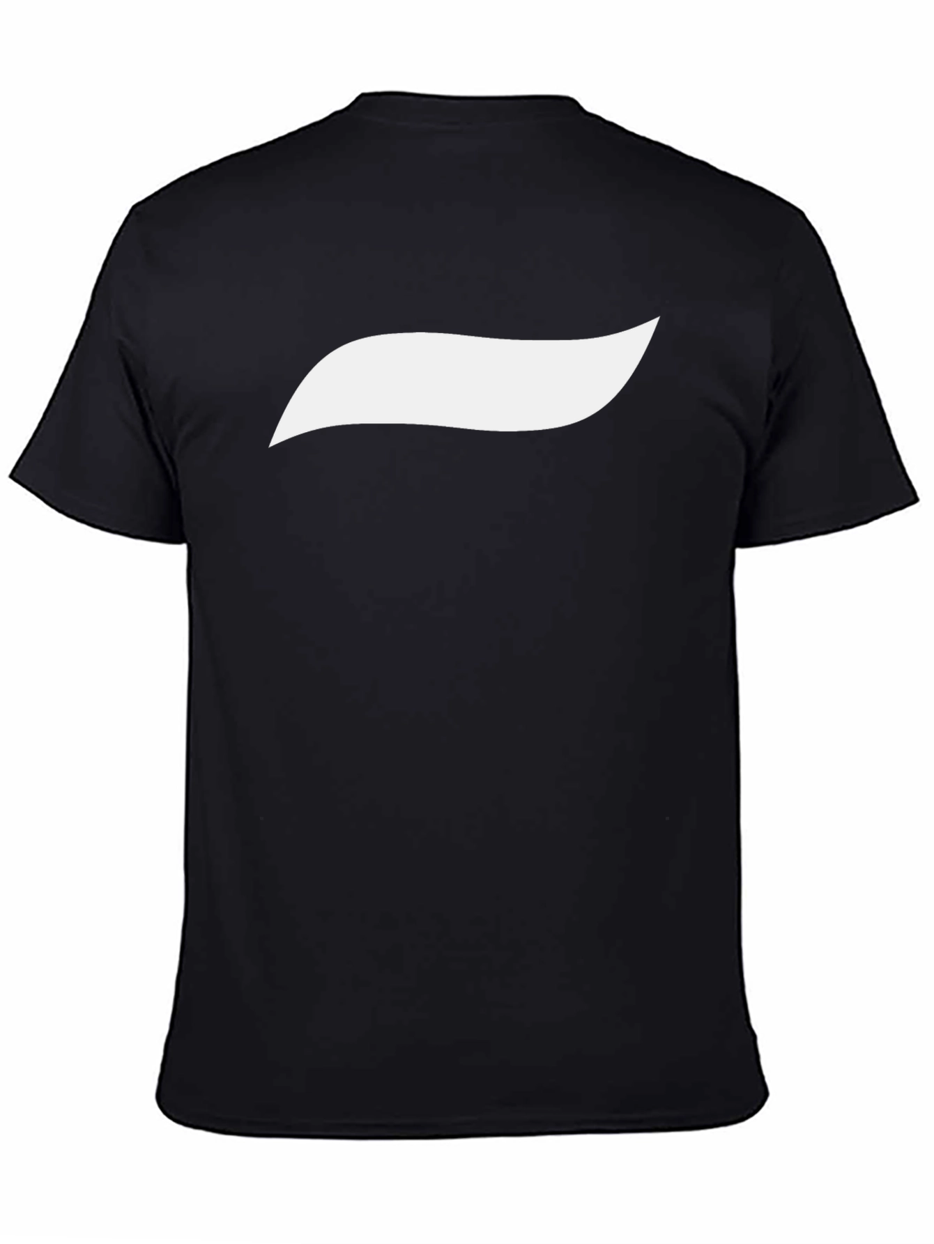 Black T-Shirt with White Wave Graphic