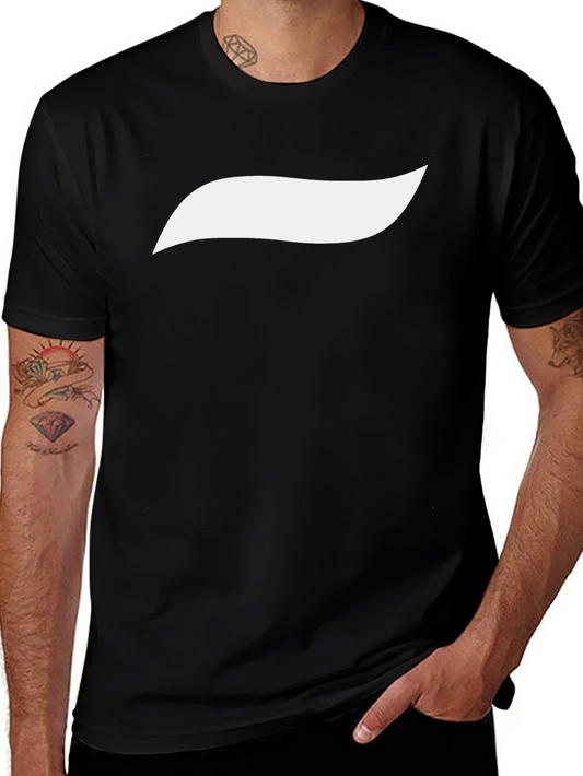 Black T-Shirt with White Wave Graphic