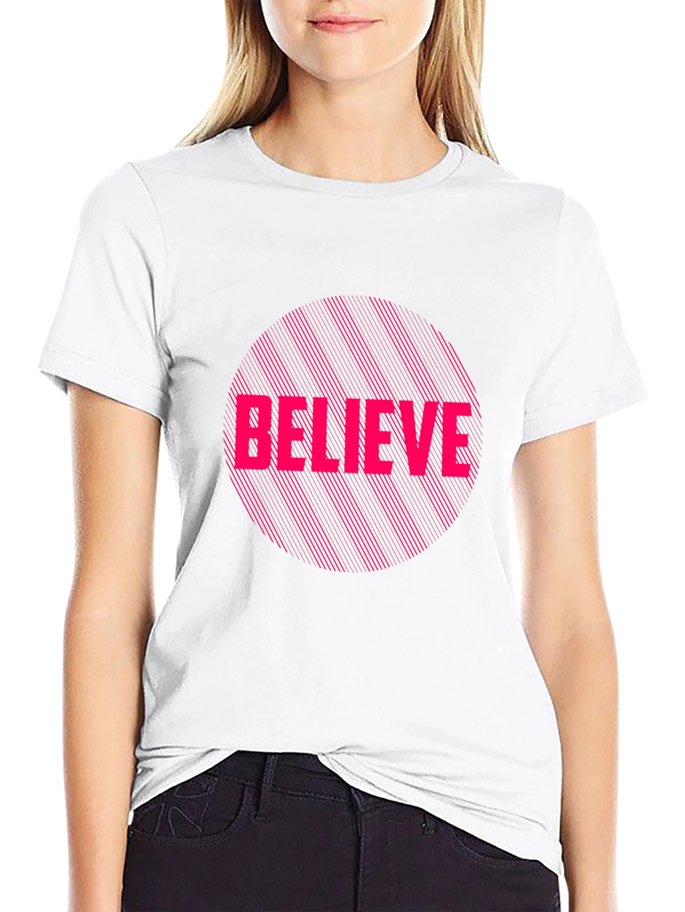 Believe Graphic Print Black T-Shirt