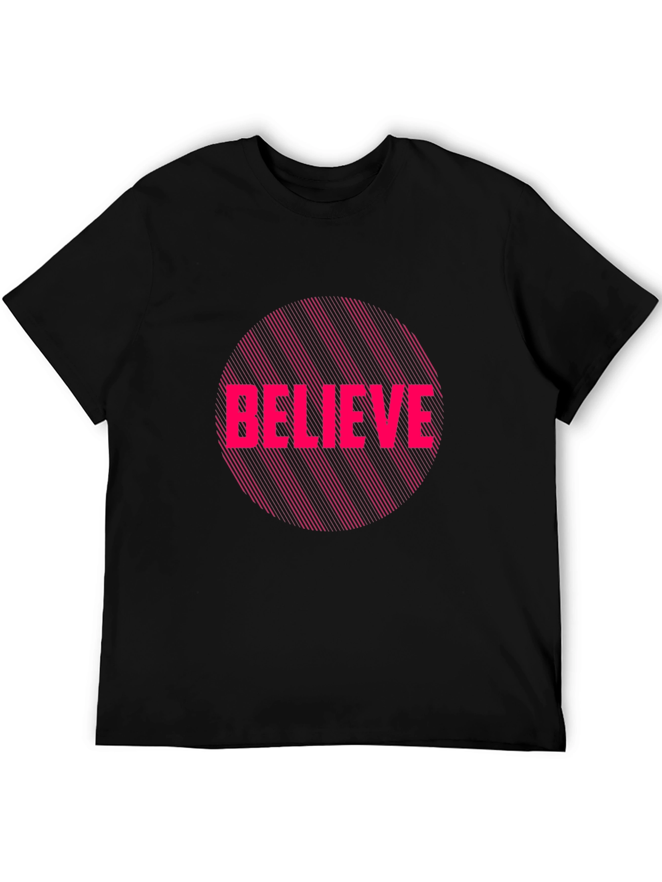 Believe Graphic Print Black T-Shirt
