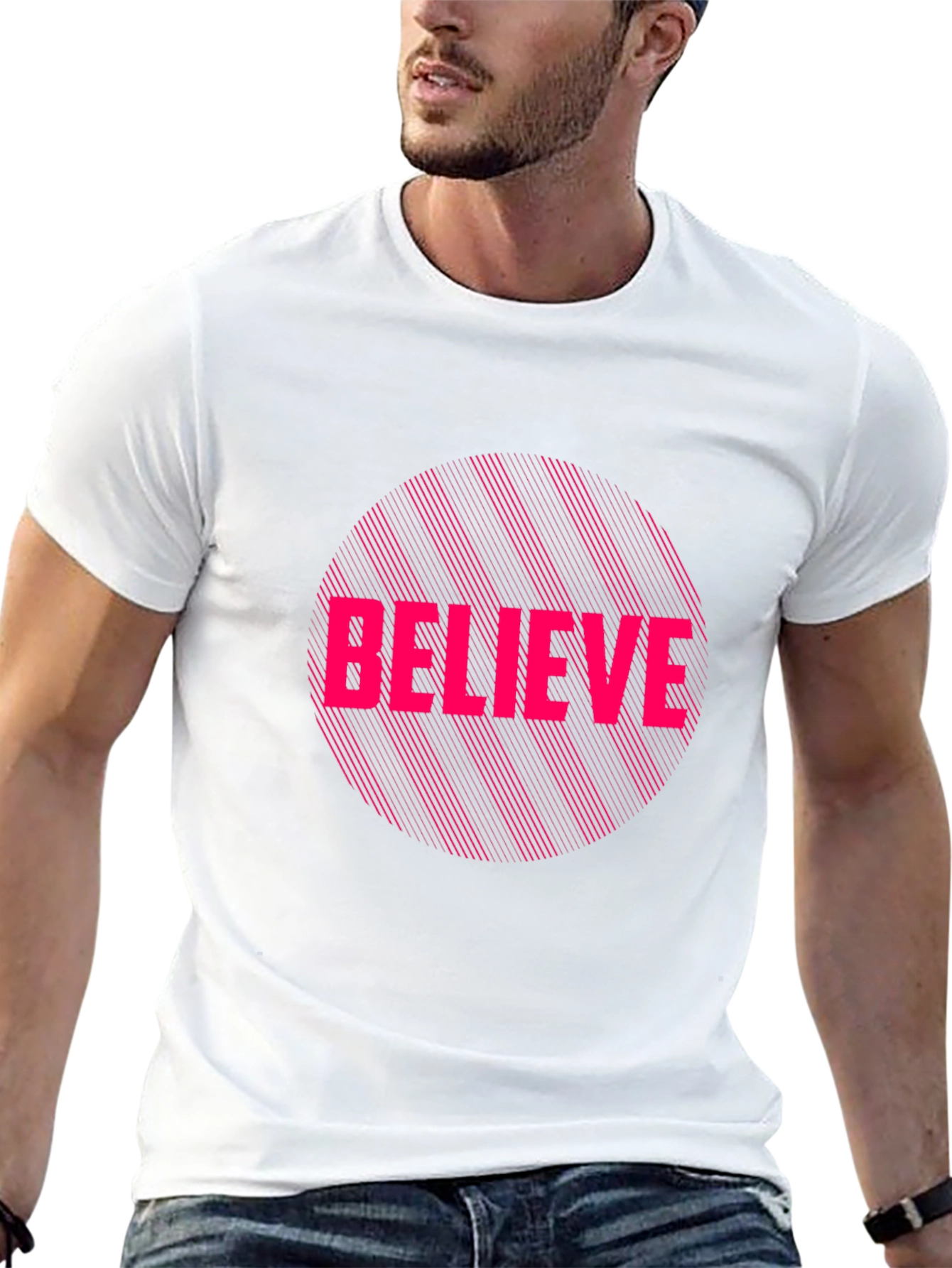 Believe Graphic Print Black T-Shirt