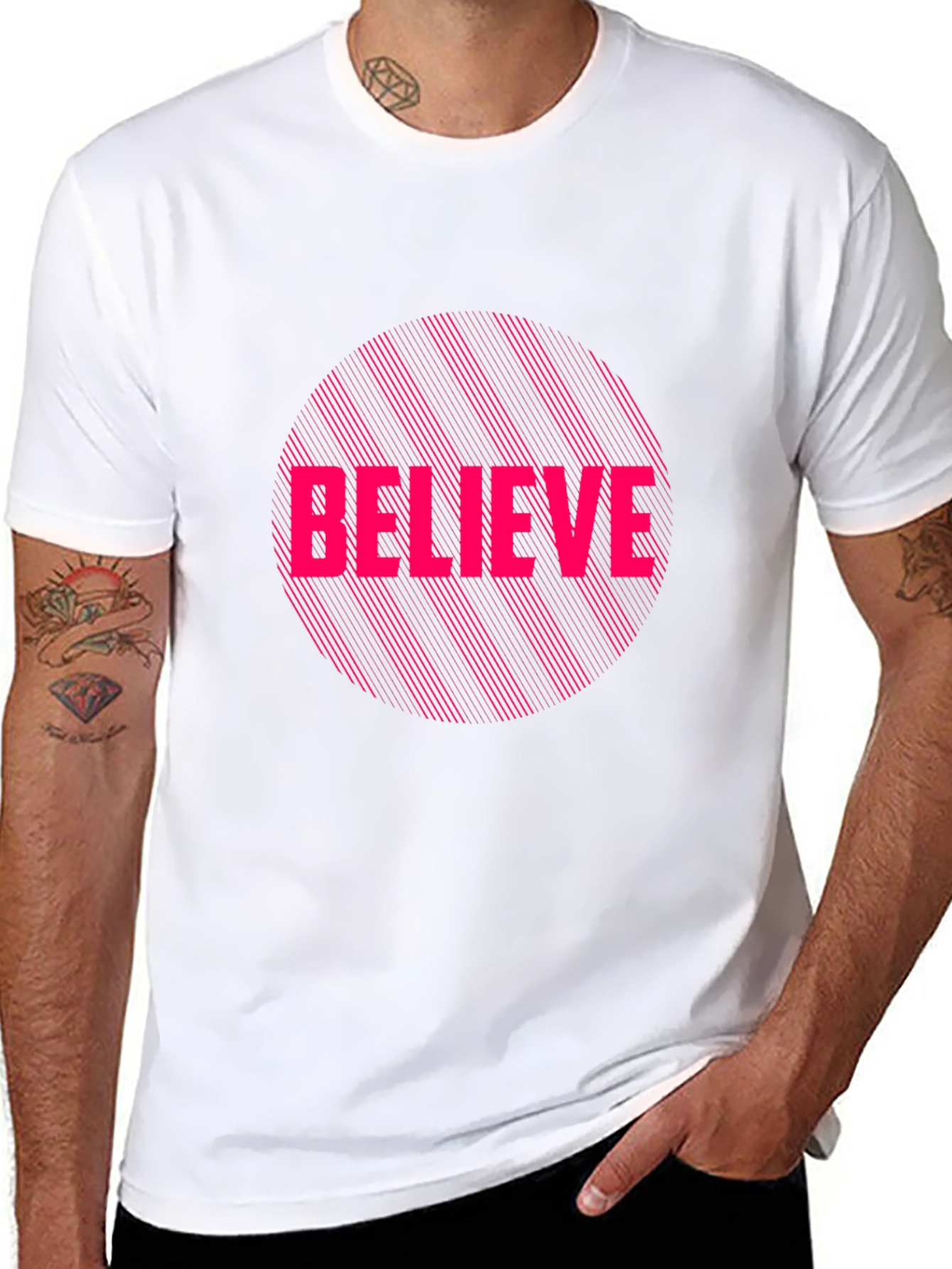 Believe Graphic Print Black T-Shirt
