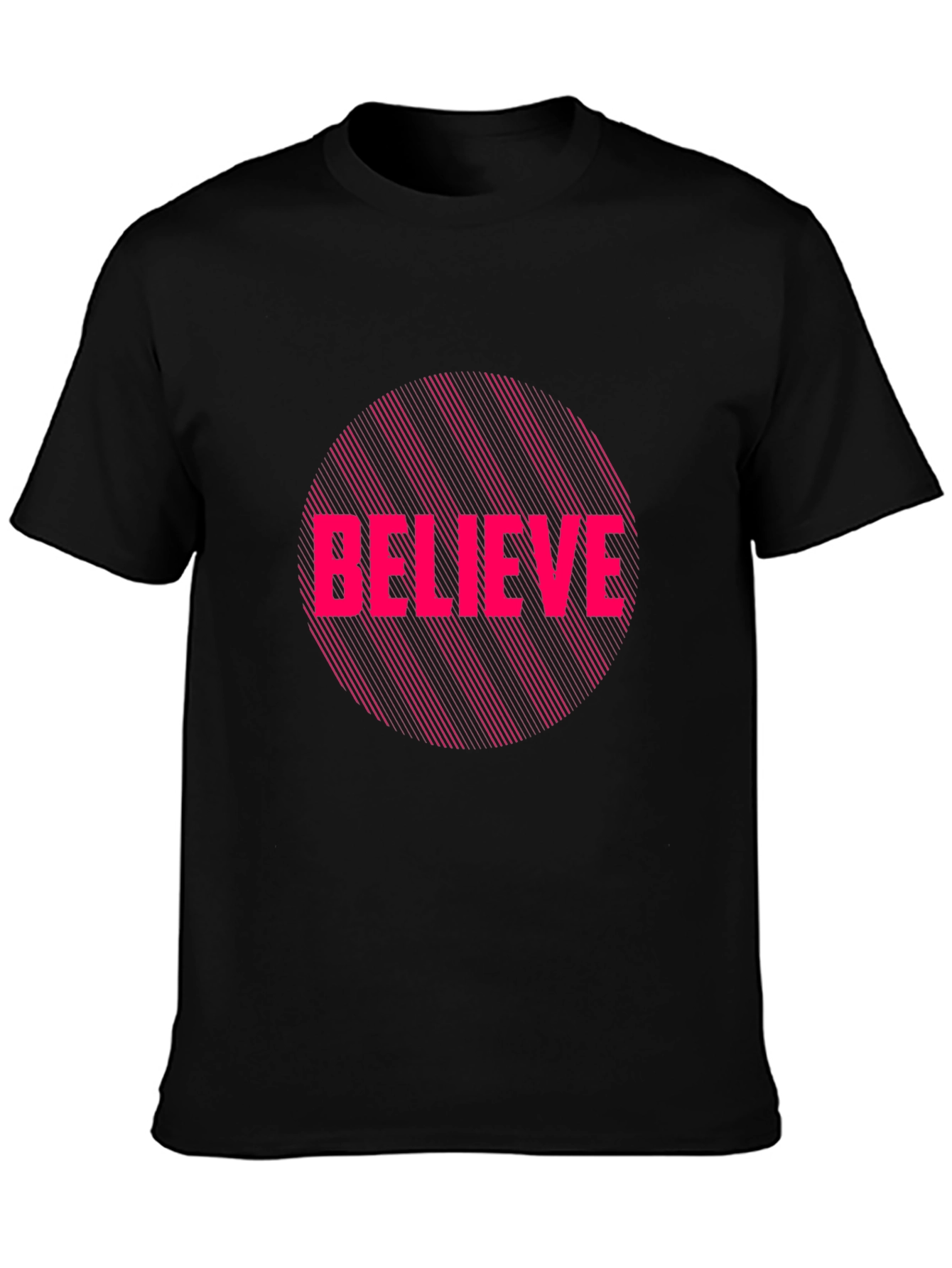 Believe Graphic Print Black T-Shirt
