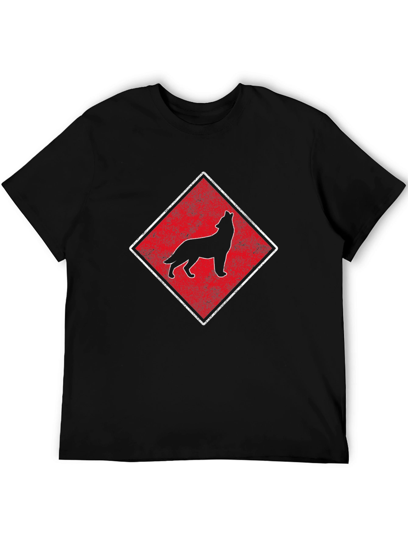 Wolf Silhouette Graphic Tee - Mens Black T-Shirt