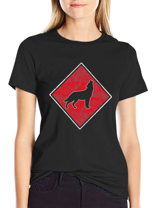 Wolf Silhouette Graphic Tee - Mens Black T-Shirt
