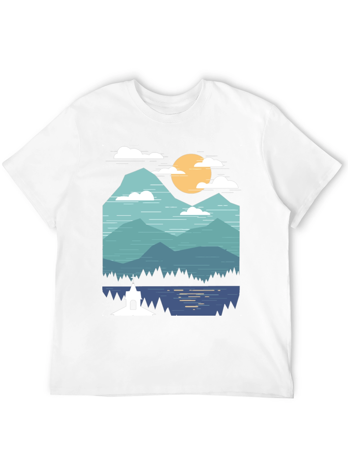 Scenic Mountain & Lake Graphic Tee