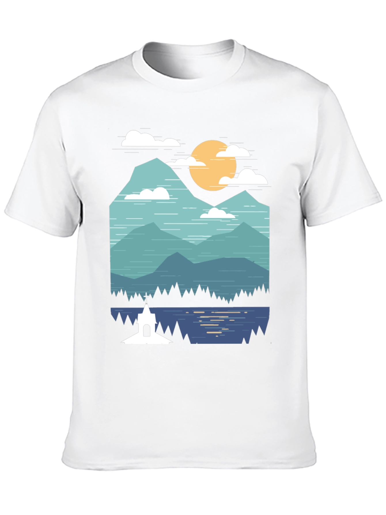 Scenic Mountain & Lake Graphic Tee