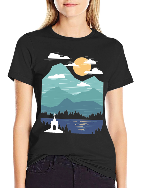 Scenic Mountain & Lake Graphic Tee