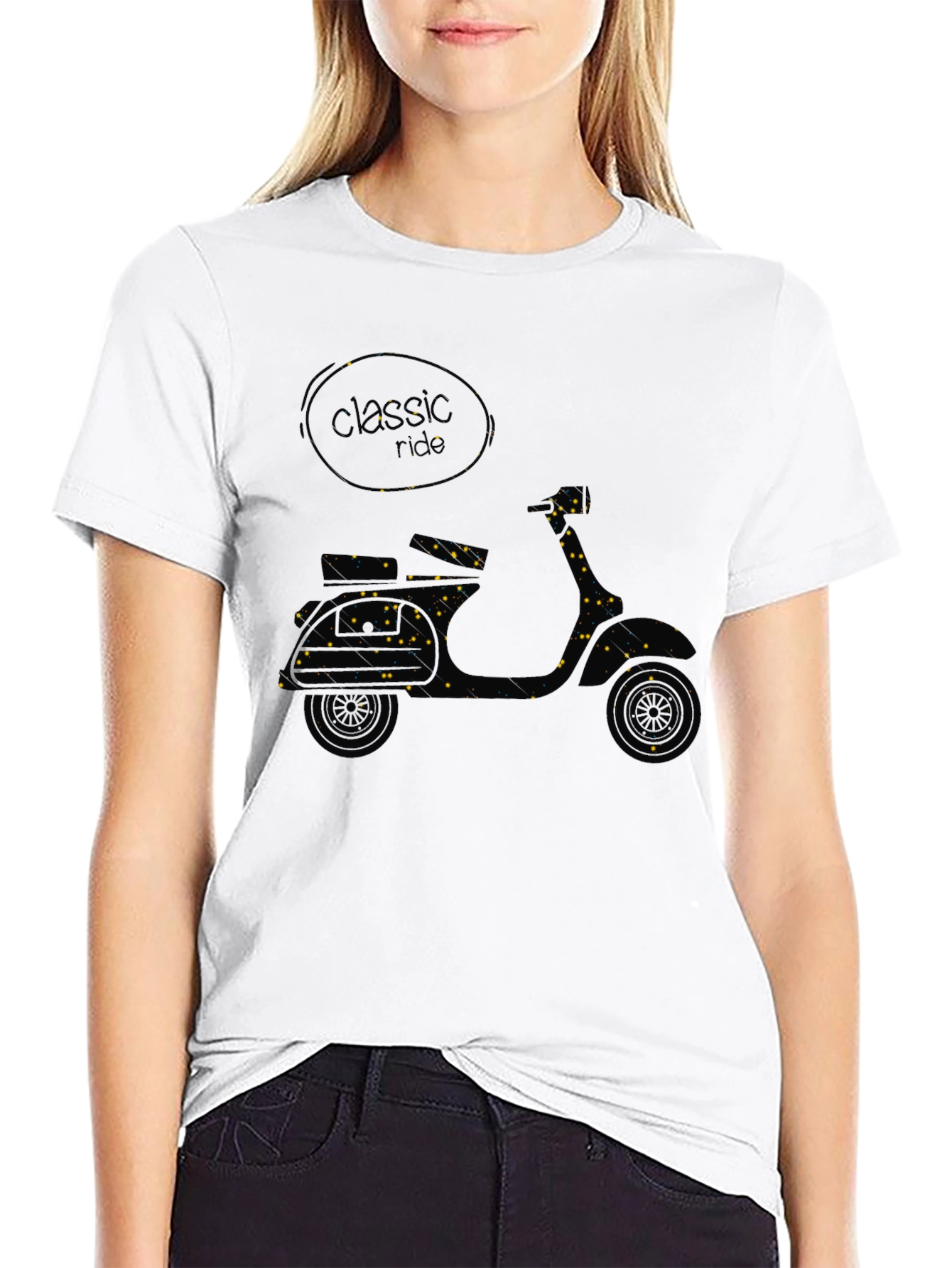 Classic Ride Scooter Graphic Tee - Black