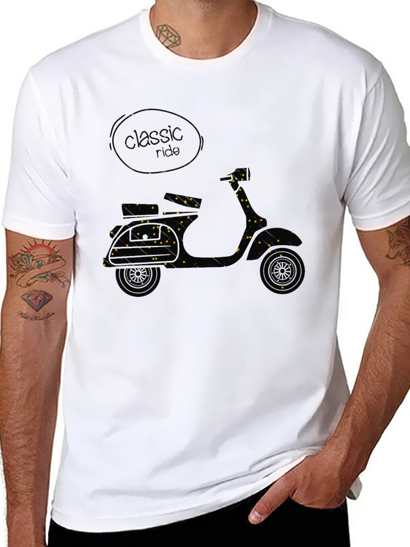 Classic Ride Scooter Graphic Tee - Black