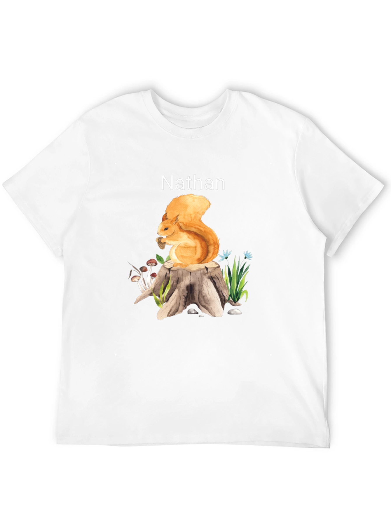 Squirrel on Stump T-Shirt - Custom Name Option