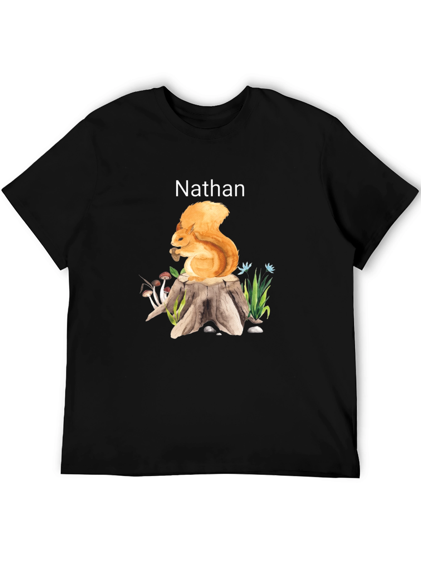 Squirrel on Stump T-Shirt - Custom Name Option