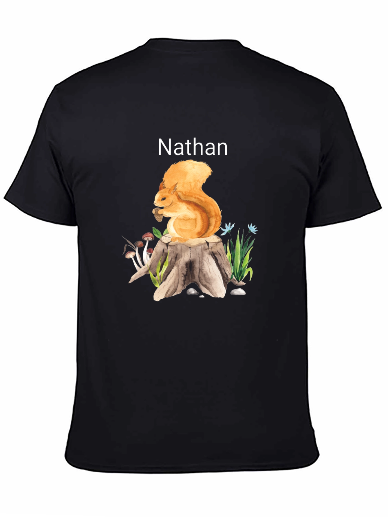 Squirrel on Stump T-Shirt - Custom Name Option