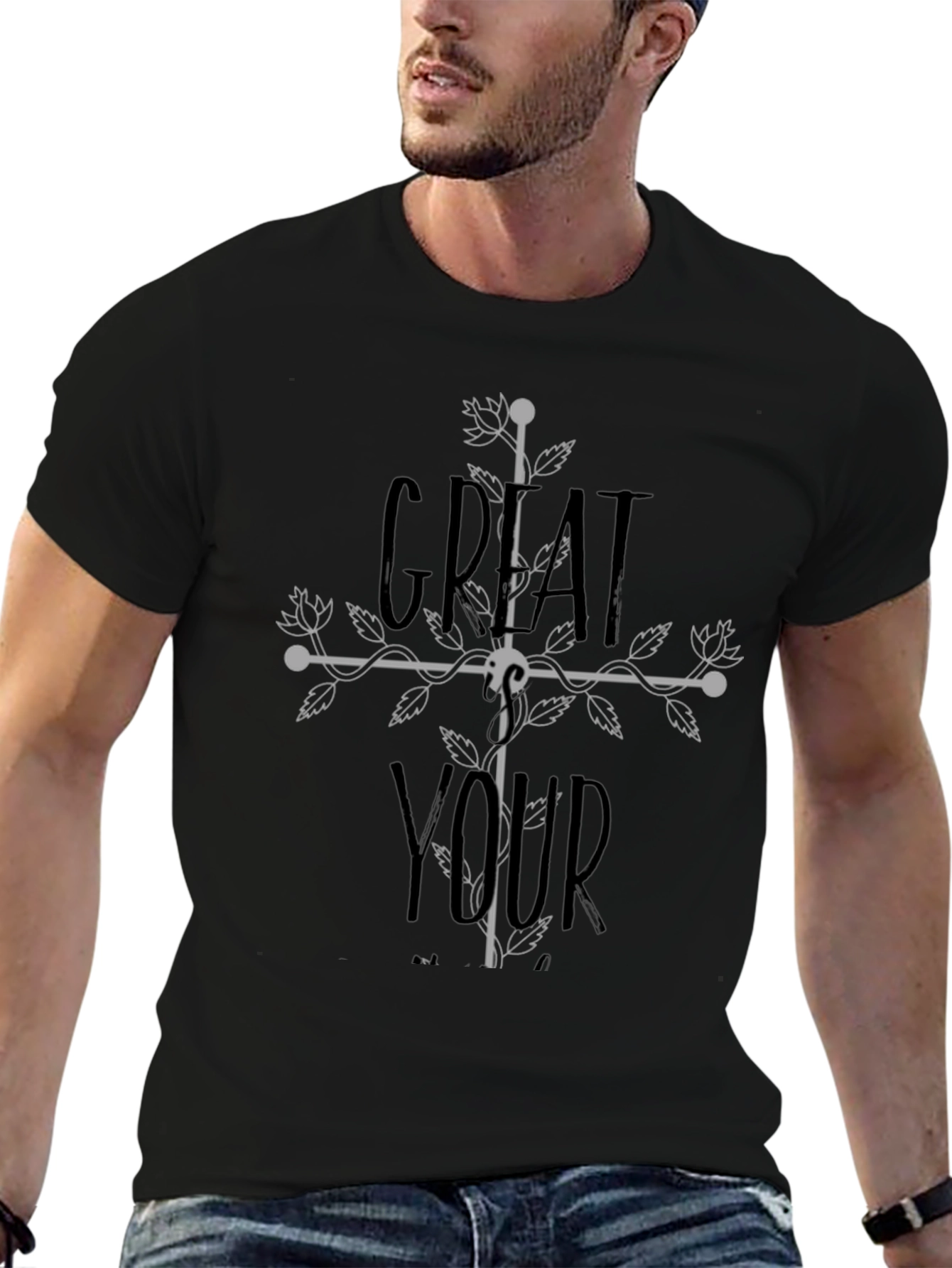Great Your Shirt - Floral Cross Graphic Tee