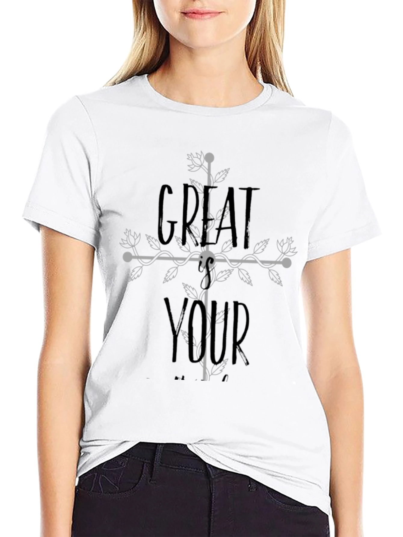 Great Your Shirt - Floral Cross Graphic Tee