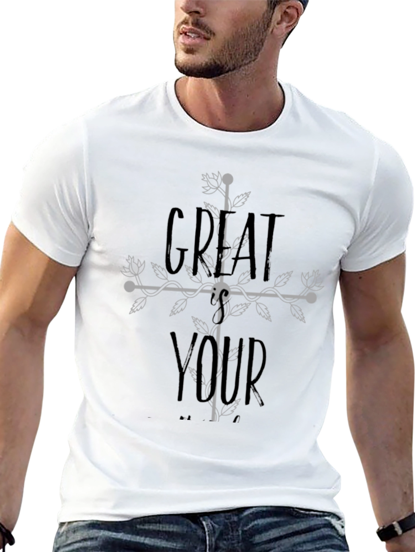 Great Your Shirt - Floral Cross Graphic Tee