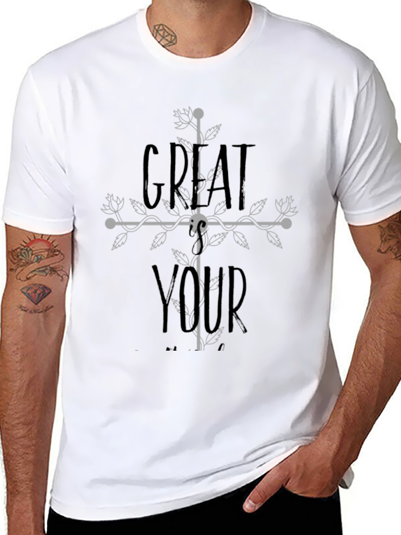 Great Your Shirt - Floral Cross Graphic Tee