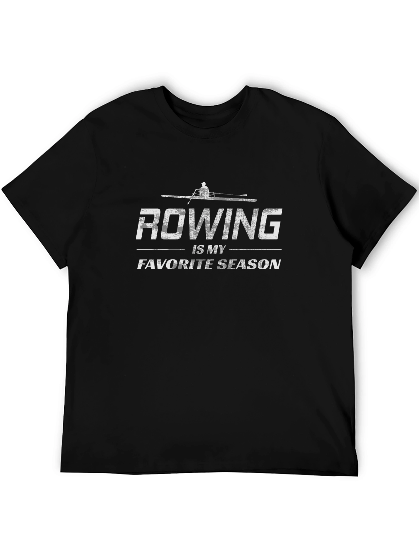 Rowing Is My Favorite Season Black T-Shirt
