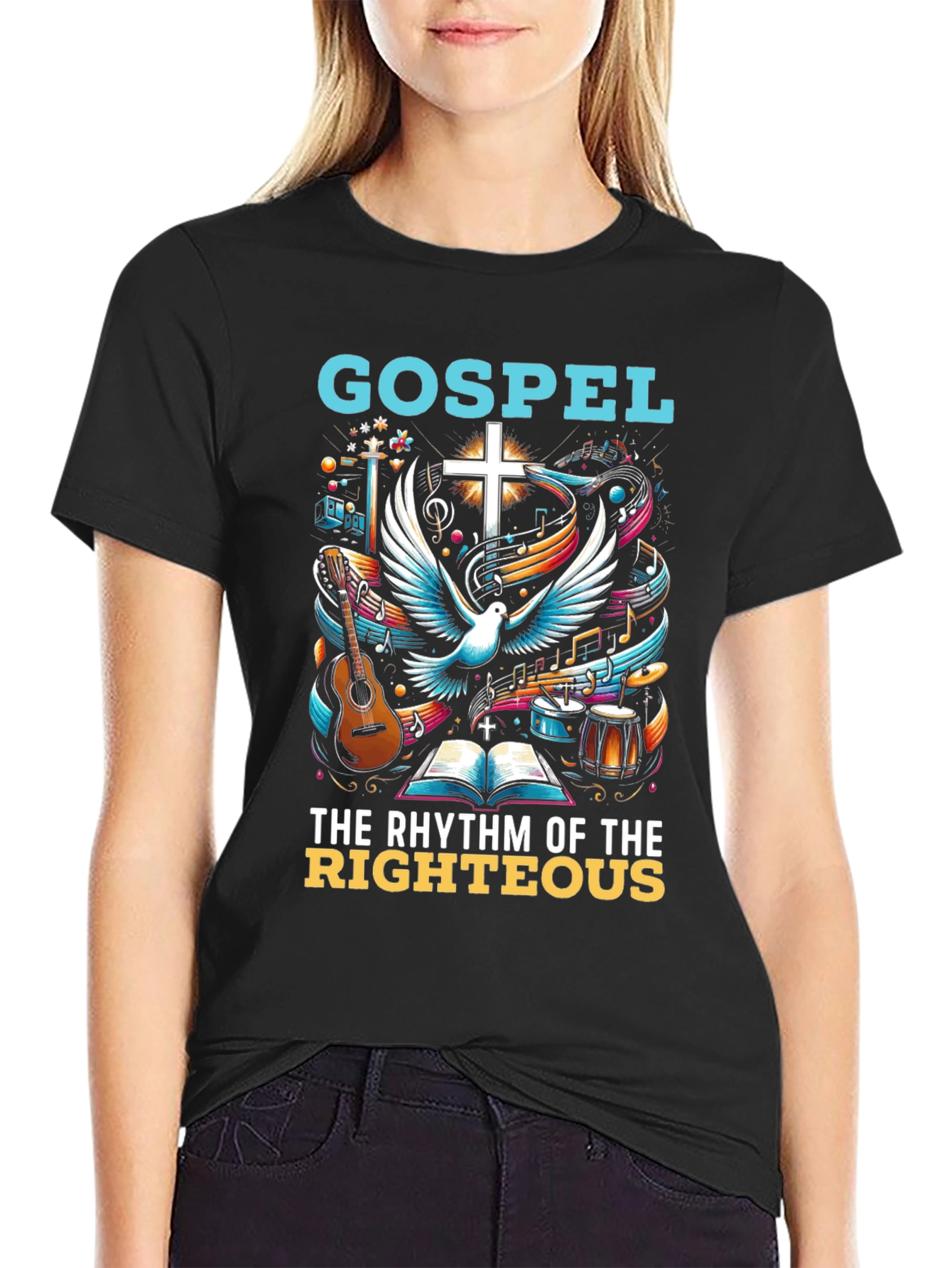 Gospel Rhythm Graphic Tee - Christian Music Shirt