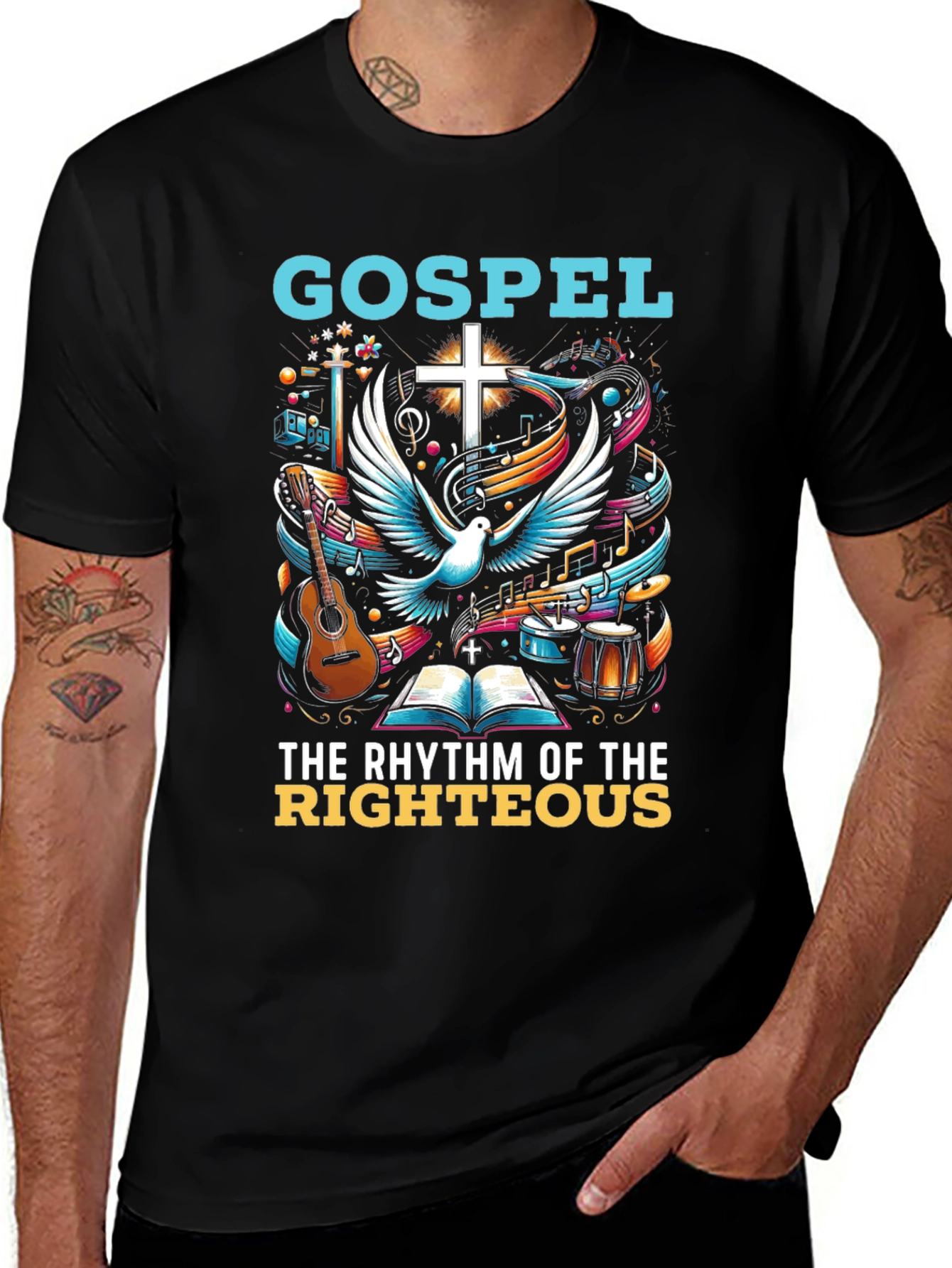 Gospel Rhythm Graphic Tee - Christian Music Shirt