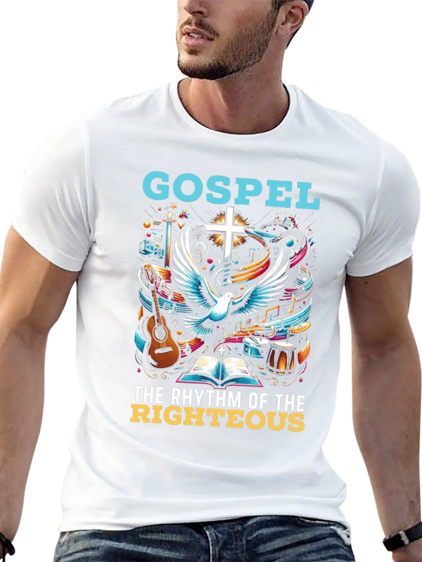 Gospel Rhythm Graphic Tee - Christian Music Shirt