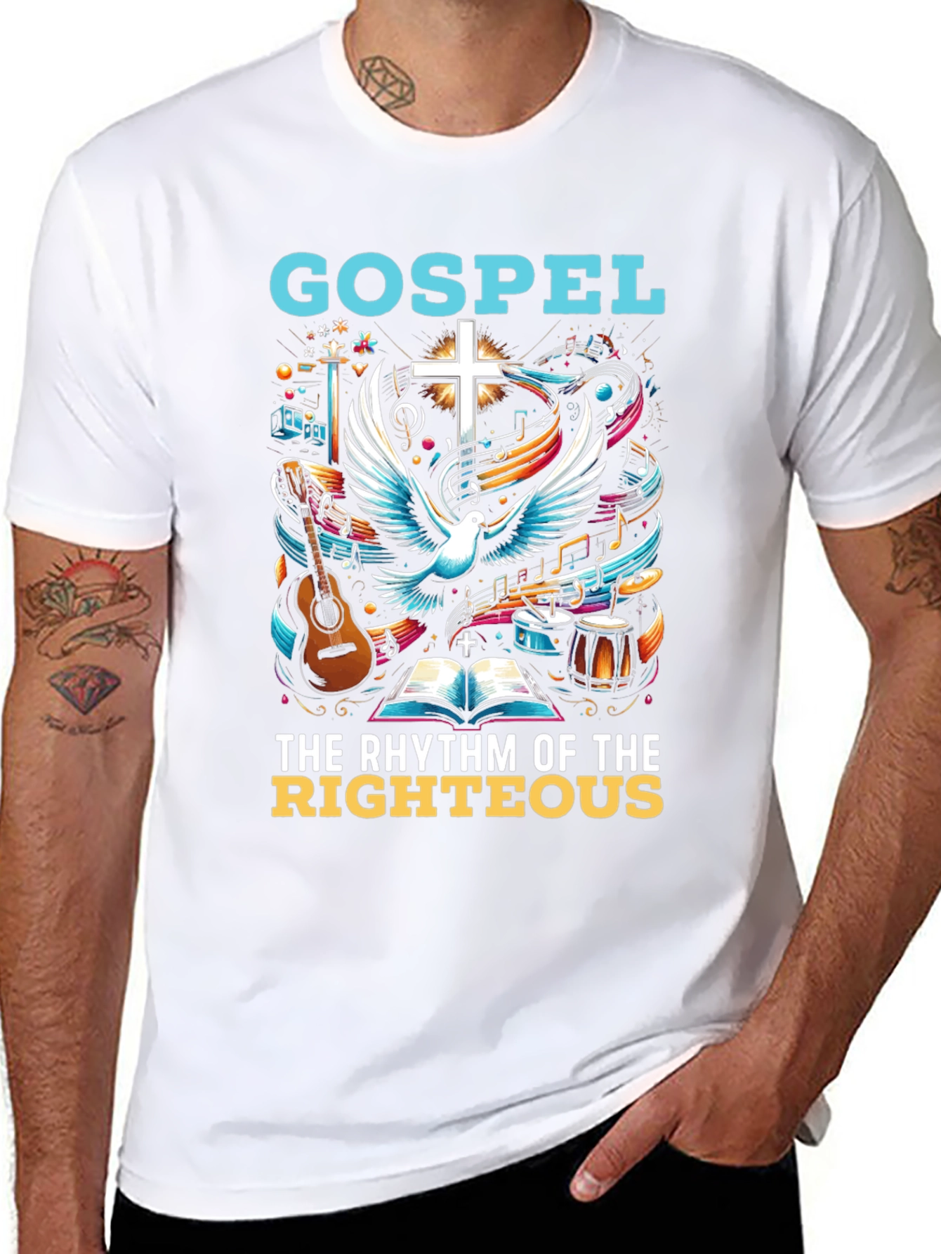 Gospel Rhythm Graphic Tee - Christian Music Shirt