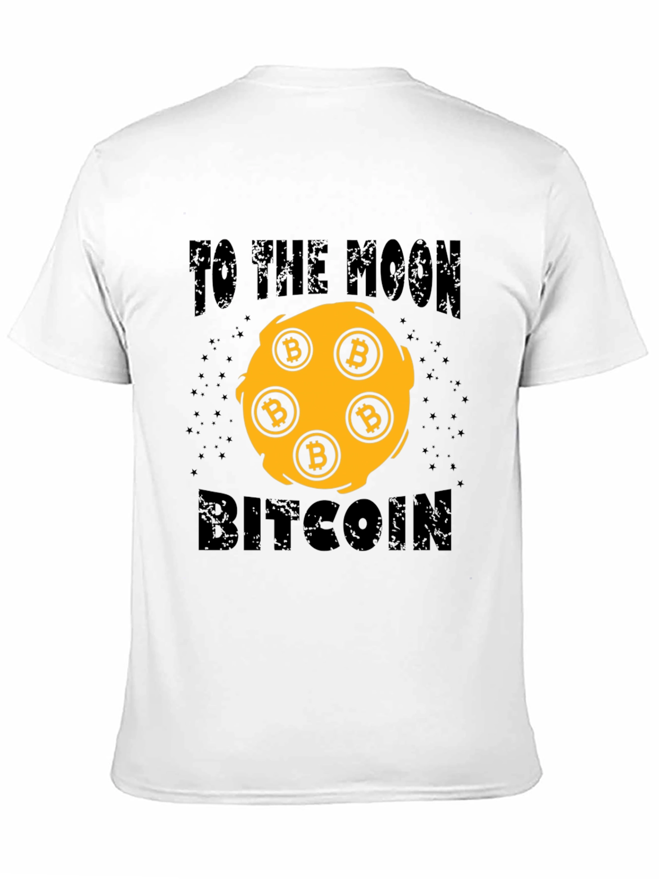 Bitcoin To The Moon Black Graphic T-Shirt