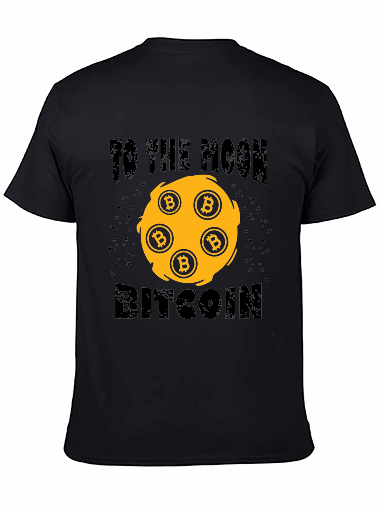Bitcoin To The Moon Black Graphic T-Shirt
