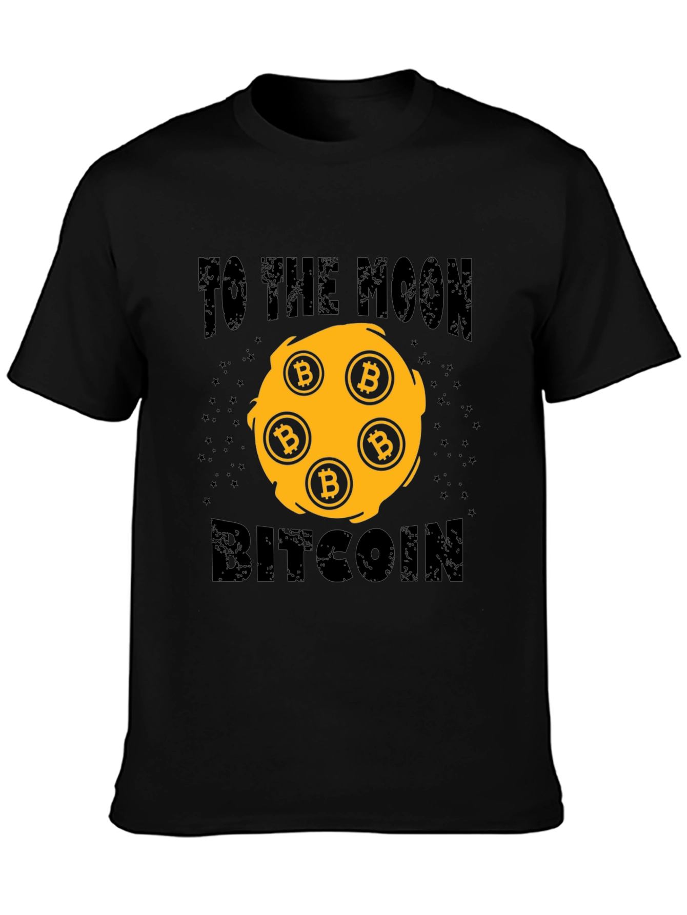 Bitcoin To The Moon Black Graphic T-Shirt