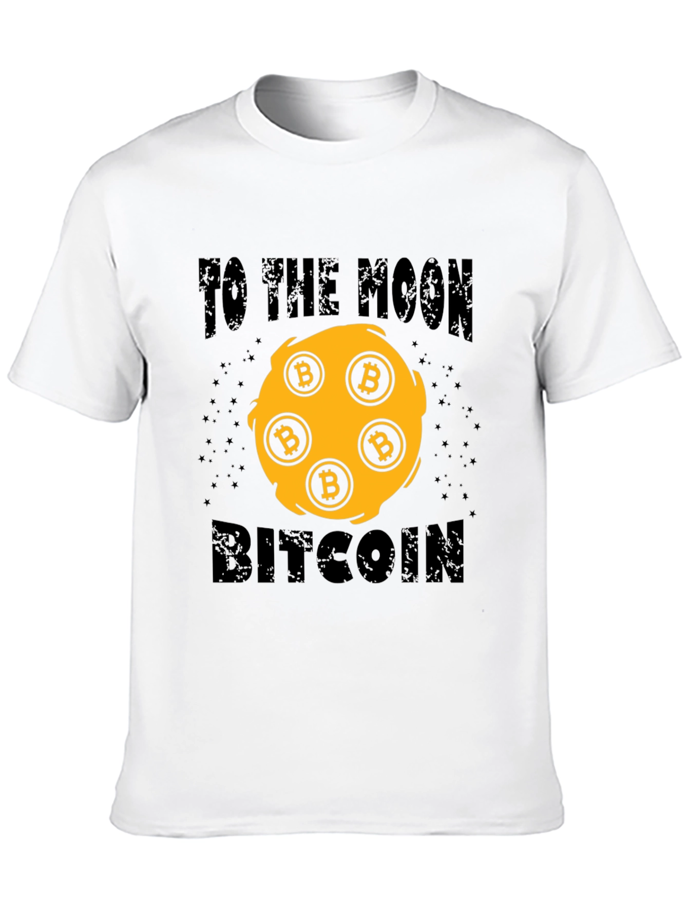 Bitcoin To The Moon Black Graphic T-Shirt