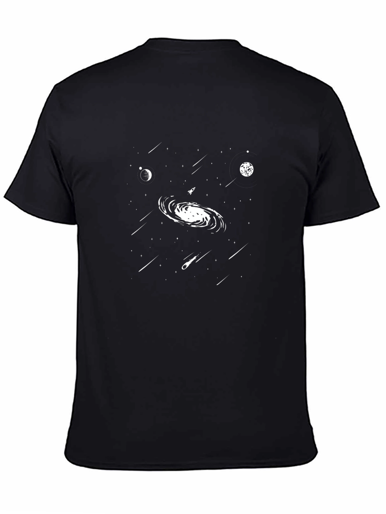 Galaxy Print Black T-Shirt - Space Design