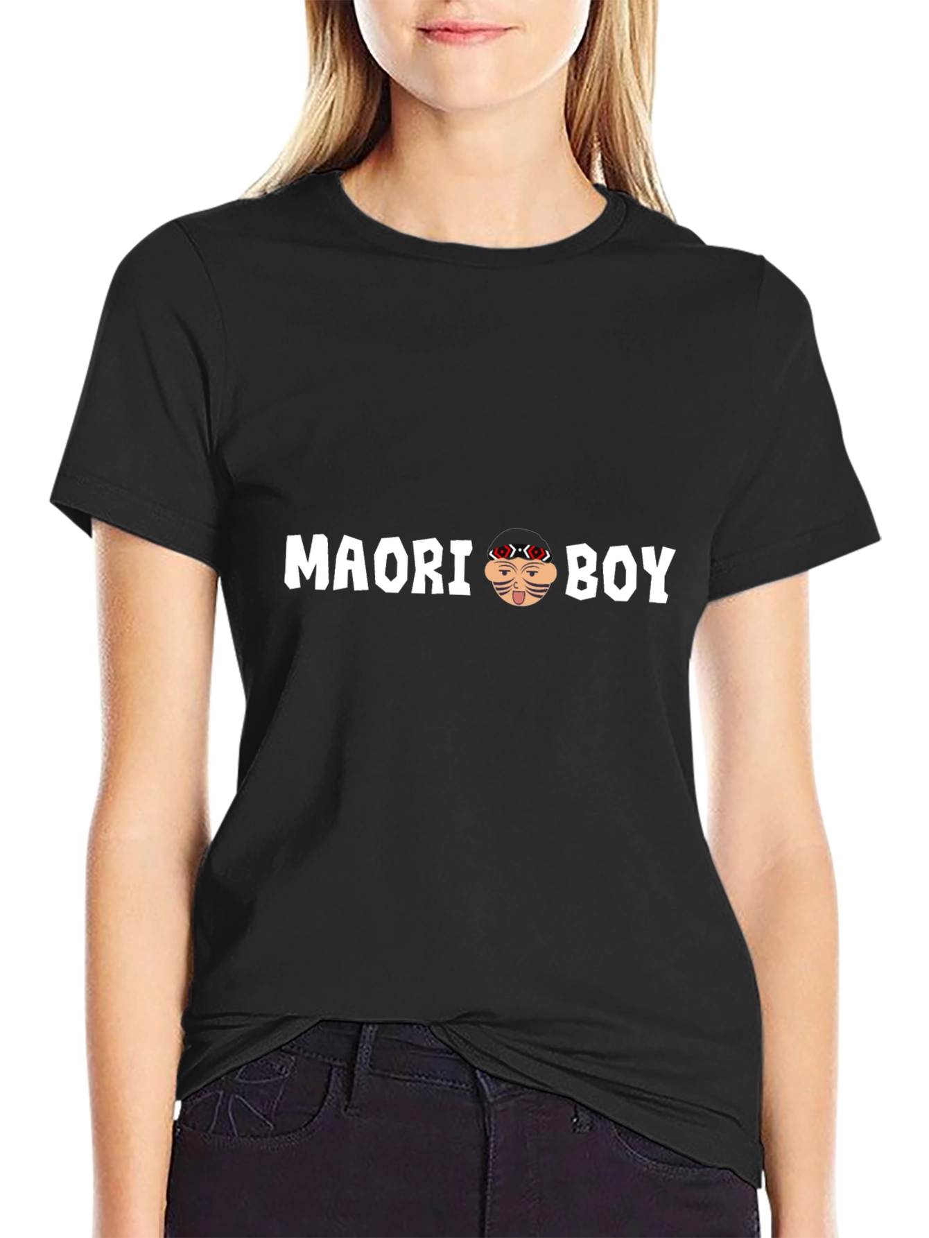 Maori Boy Graphic Tee - Black T-Shirt