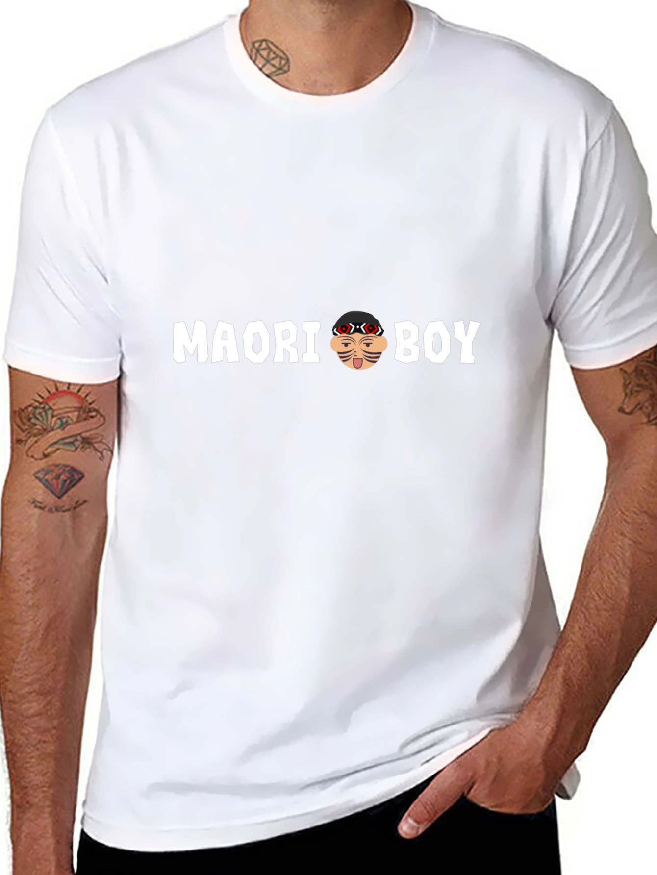 Maori Boy Graphic Tee - Black T-Shirt